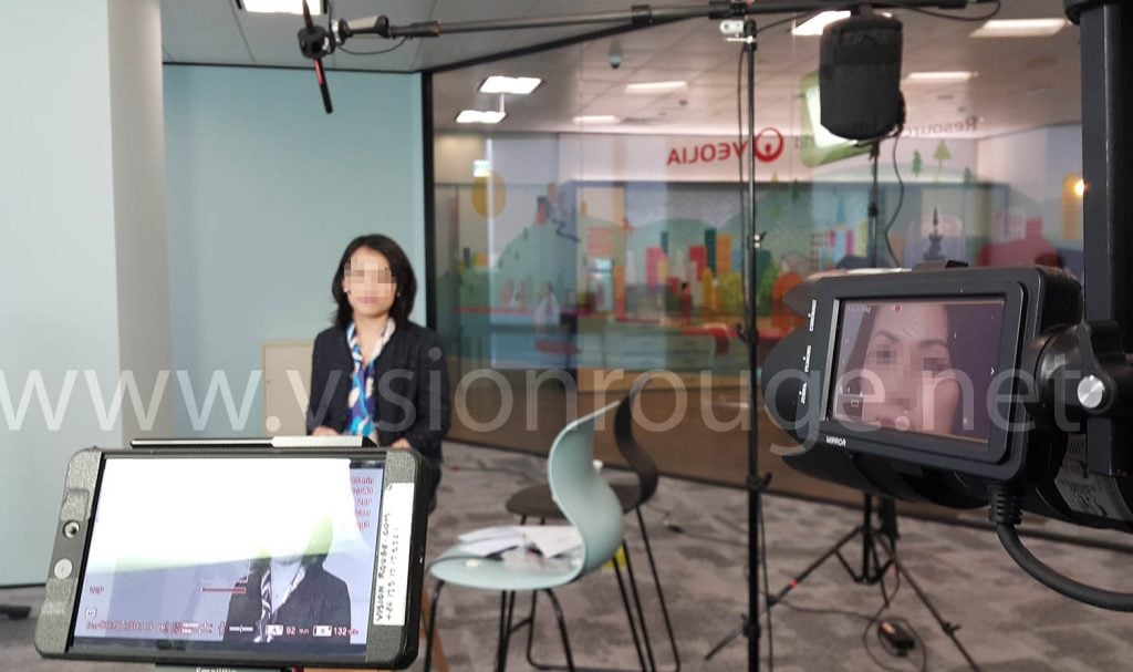 looking for a camera operator in Hong Kong, recording corporate interview at office