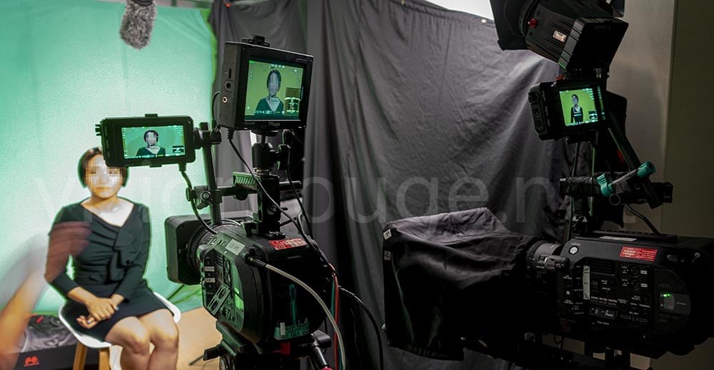 videographer green screen interview for Corporate banking in Hong Kong