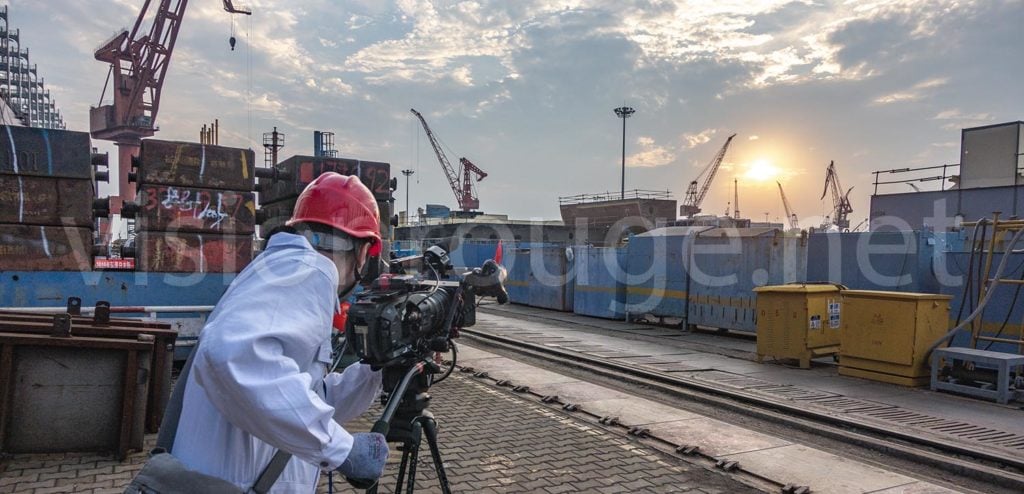 LNG Ship video presentation videographer Grip crew in ChongMing